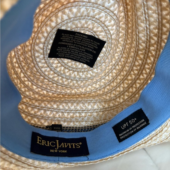 Eric Javits Tan and Blue Woven Hat - Picture 4 of 6